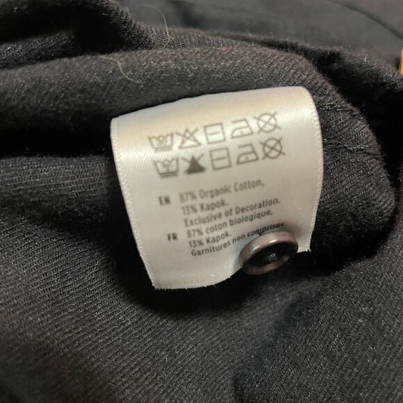 TenTree button down shirt long sleeve organic cotton black womens small new - Picture 8 of 8